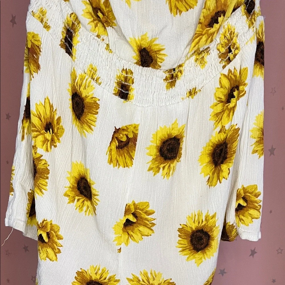 Forever 21 White Romper With Sunflower Pattern - Picture 4 of 5